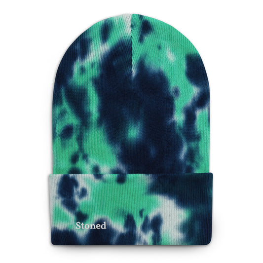 Stoned Blue Green Tie-dye Beanie