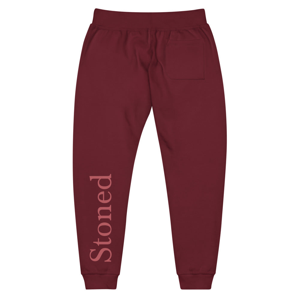 Stoned Maroon Fleece Unisex Joggers