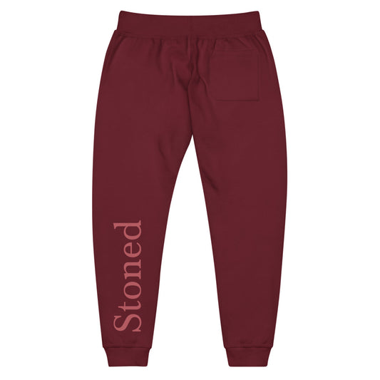 Stoned Maroon Fleece Unisex Joggers