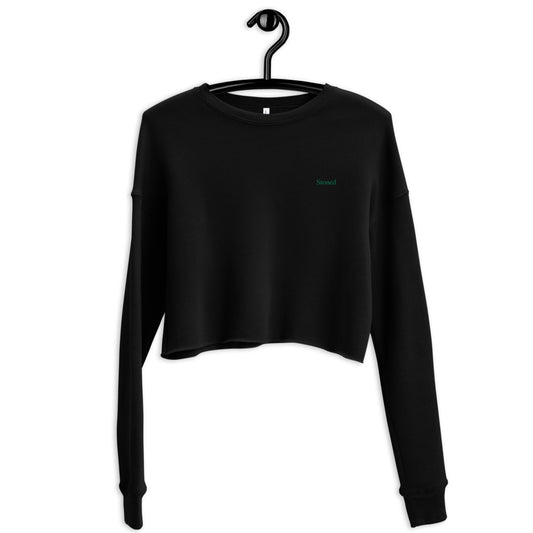 Stoned Black Crop Sweatshirt