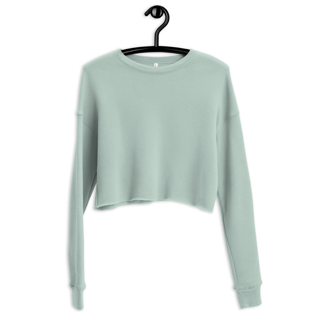 Stoned Dusty Blue Crop Sweatshirt