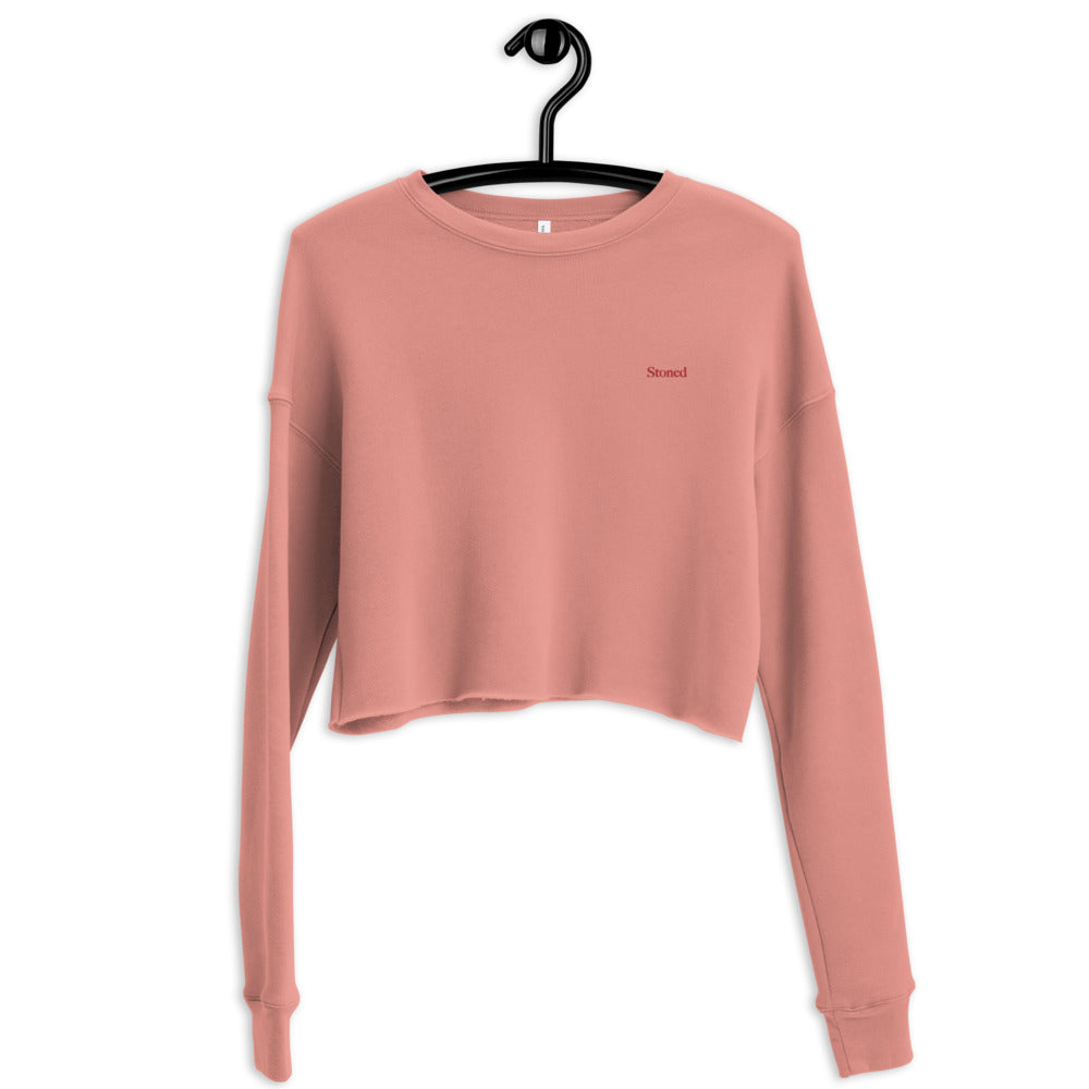 Stoned Dusty Rose Crop Sweatshirt