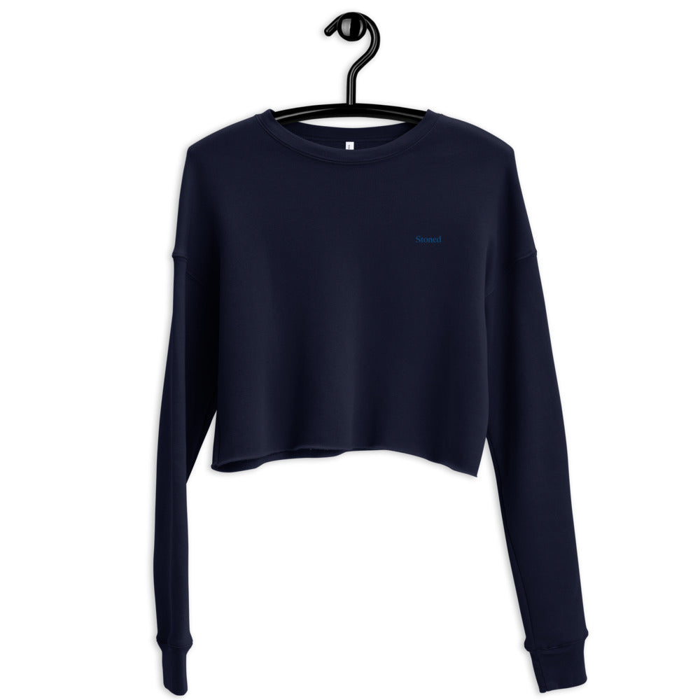 Stoned Navy Crop Sweatshirt